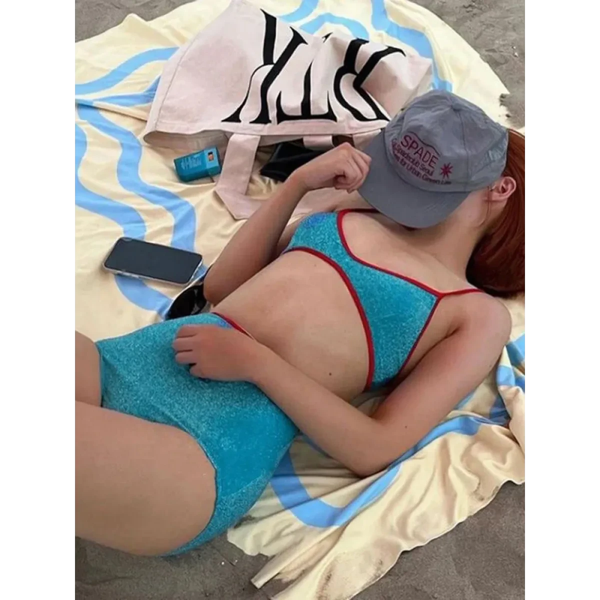 Glitter Bikini Set – High Waist Shiny Contrast Trim Beachwear - Image 4