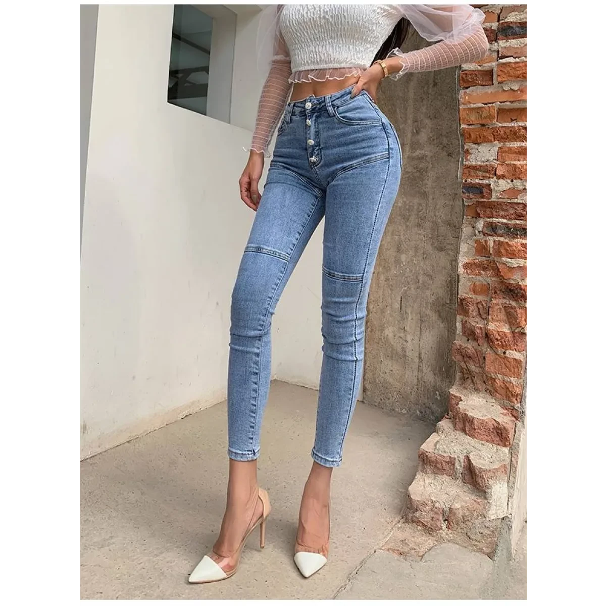 Women's High Waist Skinny Jeans - Image 8