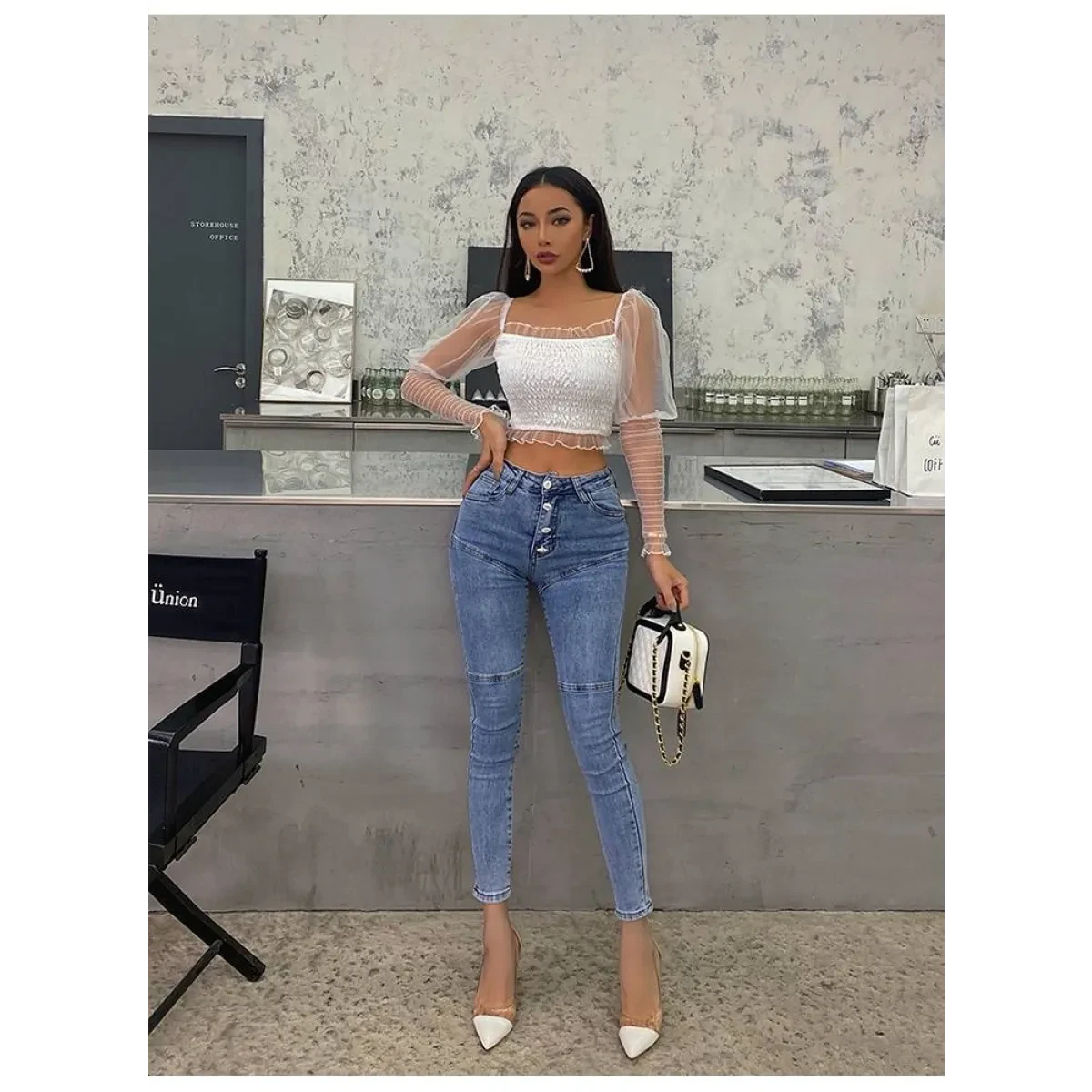 Women's High Waist Skinny Jeans - Image 9