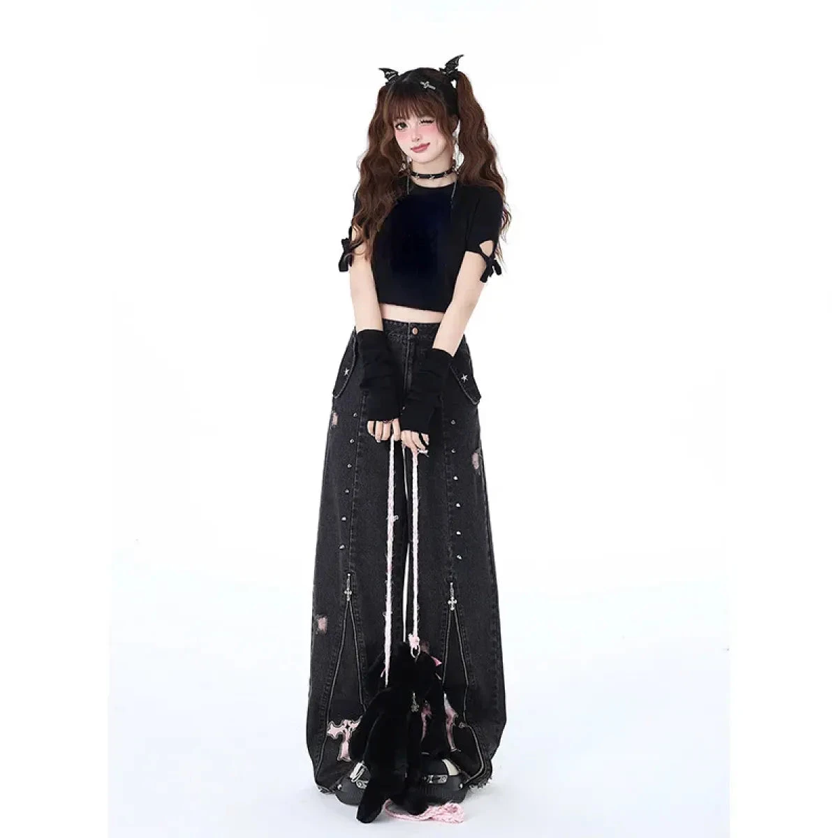 Gothic Harajuku Baggy Jeans – High Waist Y2K Denim Pants - Image 5