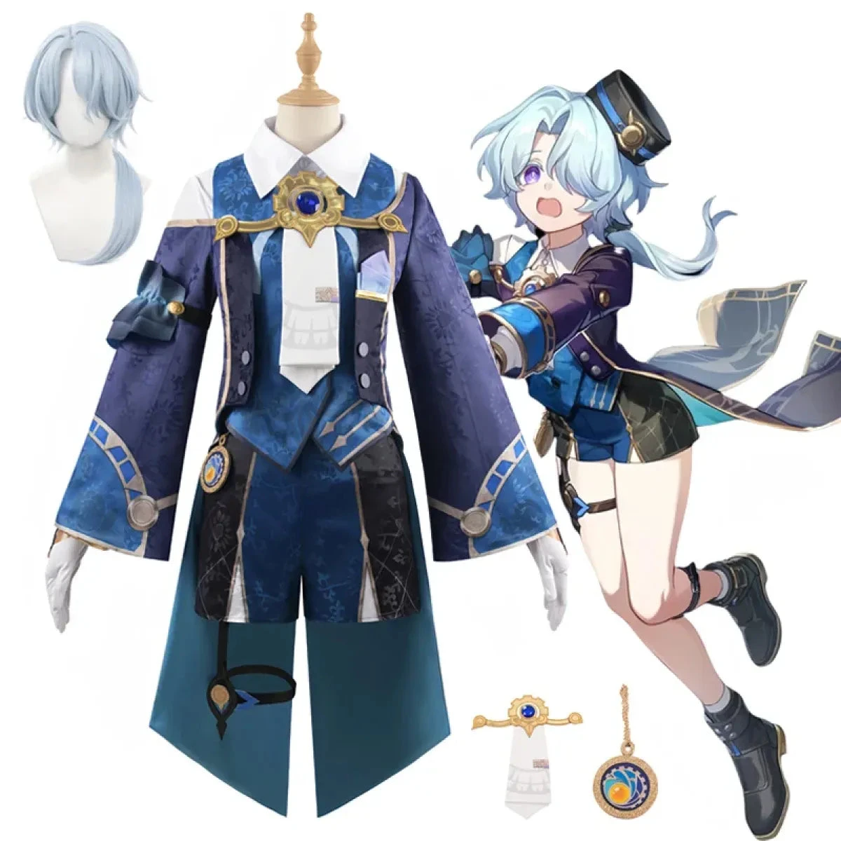 Honkai Star Rail Misha Cosplay Costume – Full Set With Wig & Hat