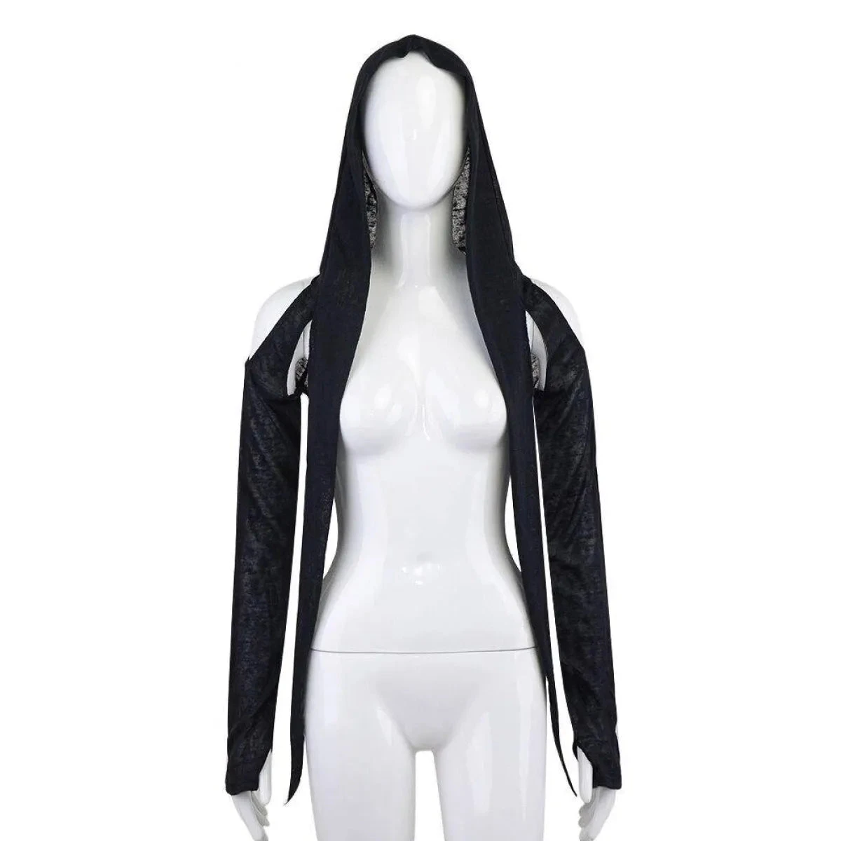 Hooded Long Sleeve Crop Top - Image 8