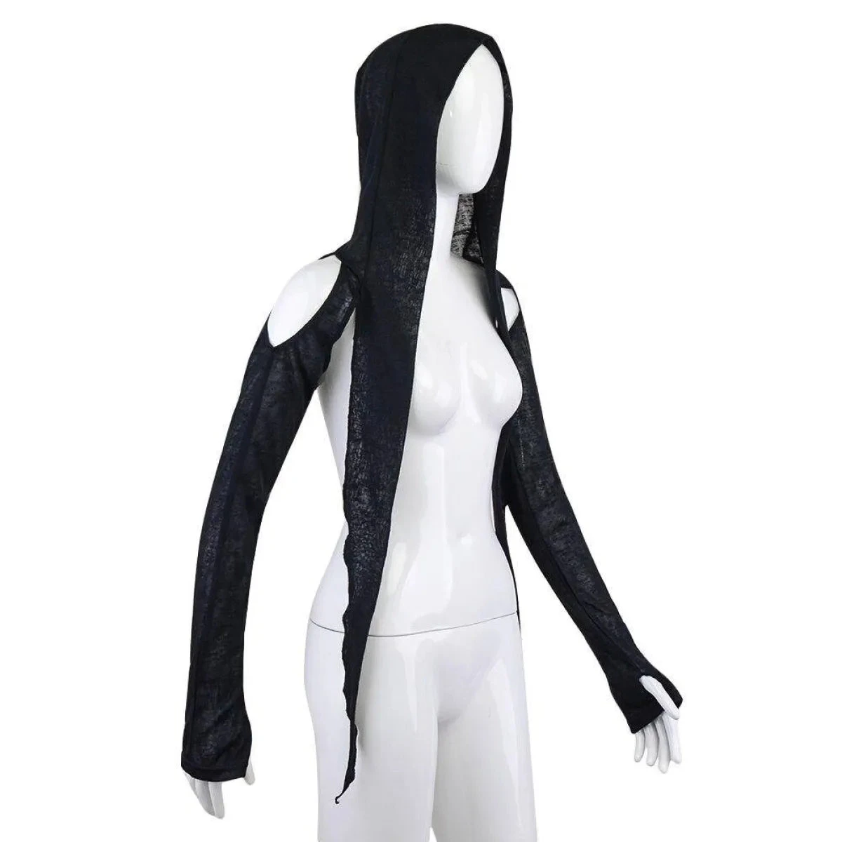 Hooded Long Sleeve Crop Top - Image 9