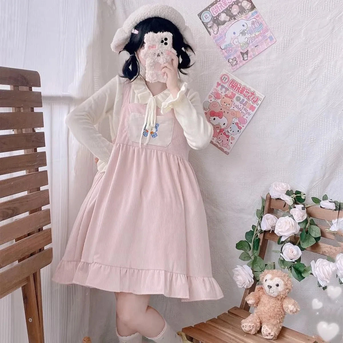 Lolita Dress With Puppy Bowknot - Image 5