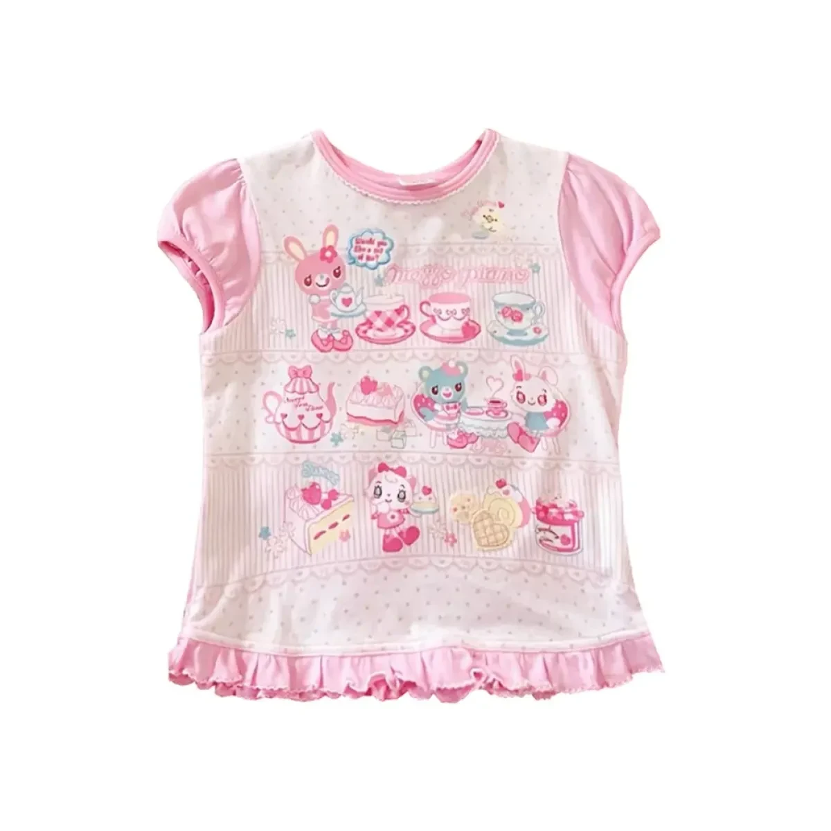 Cute Japanese Print T-Shirt – Colorful Kawaii Summer Top For Girls