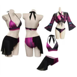 LoL Jinx Swimsuit Cosplay - Two-Piece Bikini For Summer & Halloween