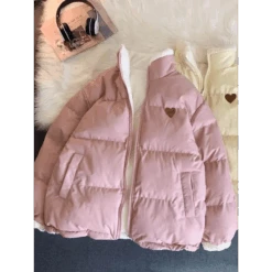 Kawaii Double Sided Love Bear Winter Puffer Jacket