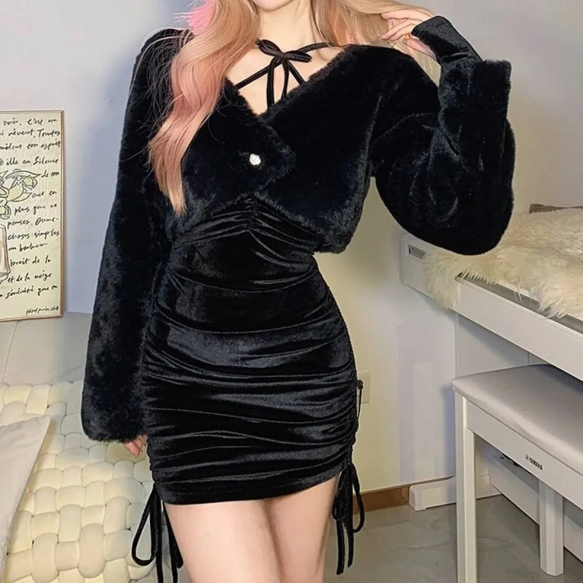 Kawaii Drawstring Mini Dress - Image 20