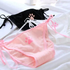 Cat Paw Tie-Side Cotton Panties – Kawaii Lolita Lingerie