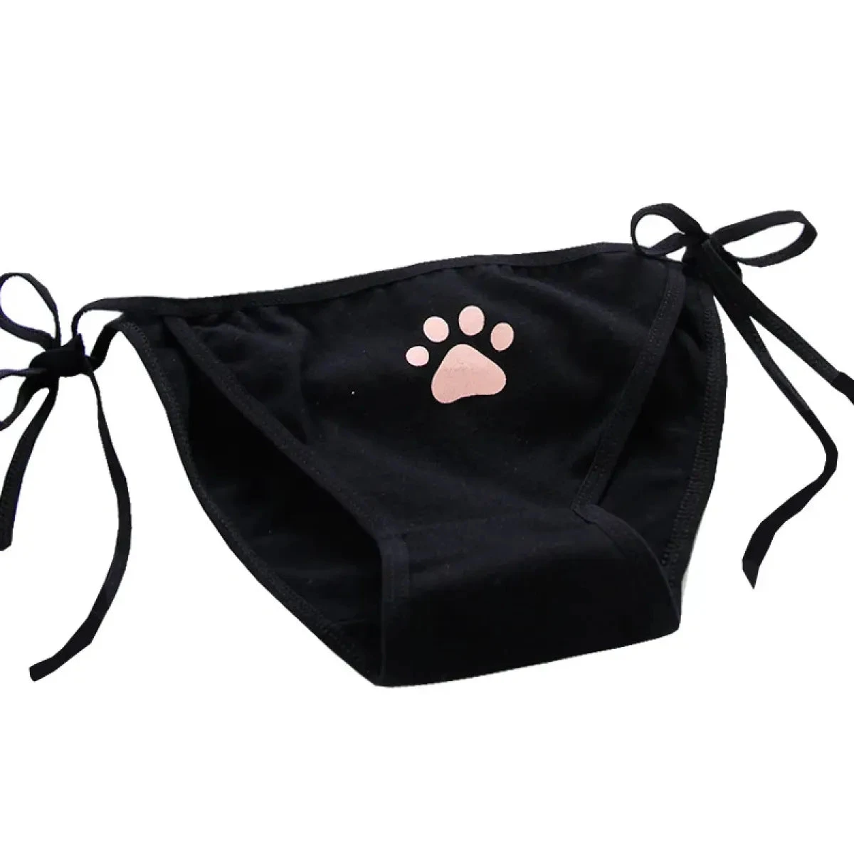 Cat Paw Tie-Side Cotton Panties – Kawaii Lolita Lingerie - Image 3
