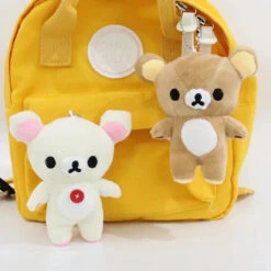 Kawaii Rilakkuma Plush Bear Keychain – Cute Backpack Pendant Toy