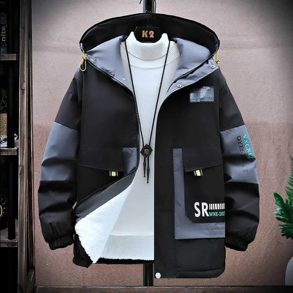 Men's Color-Block Hooded Jacket - Image 3