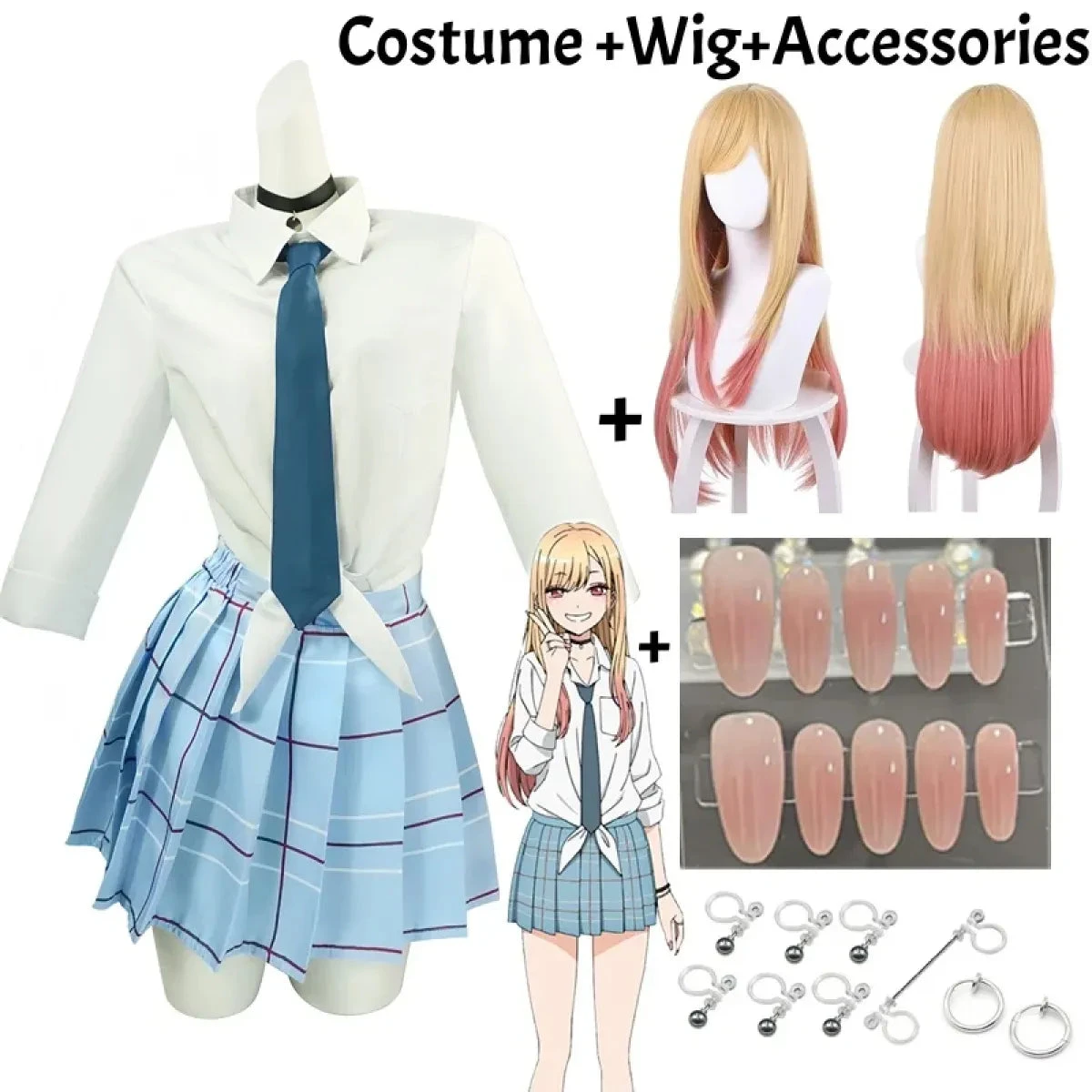 Kitagawa Marin School Uniform Cosplay – My Dress-Up Darling Set For Women - Image 19