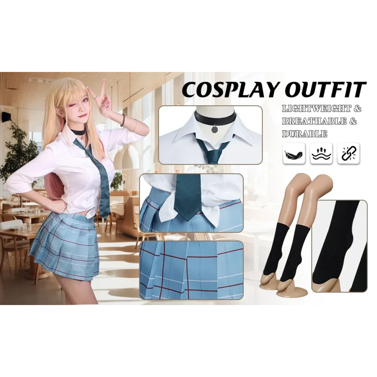 Kitagawa Marin School Uniform Cosplay – My Dress-Up Darling Set For Women - Image 8