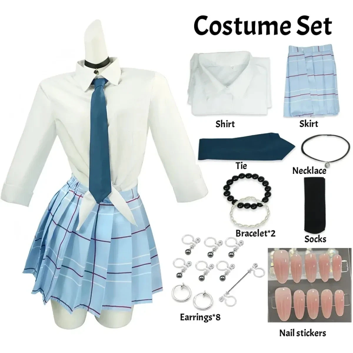 Kitagawa Marin School Uniform Cosplay – My Dress-Up Darling Set For Women - Image 18
