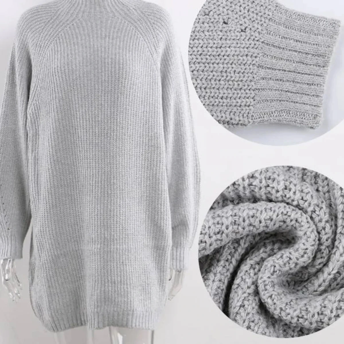 V Neck Ruffle Knitted Sweater Dress - Image 10