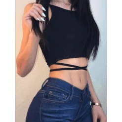 Sexy Lace-Up Sleeveless T-Shirt