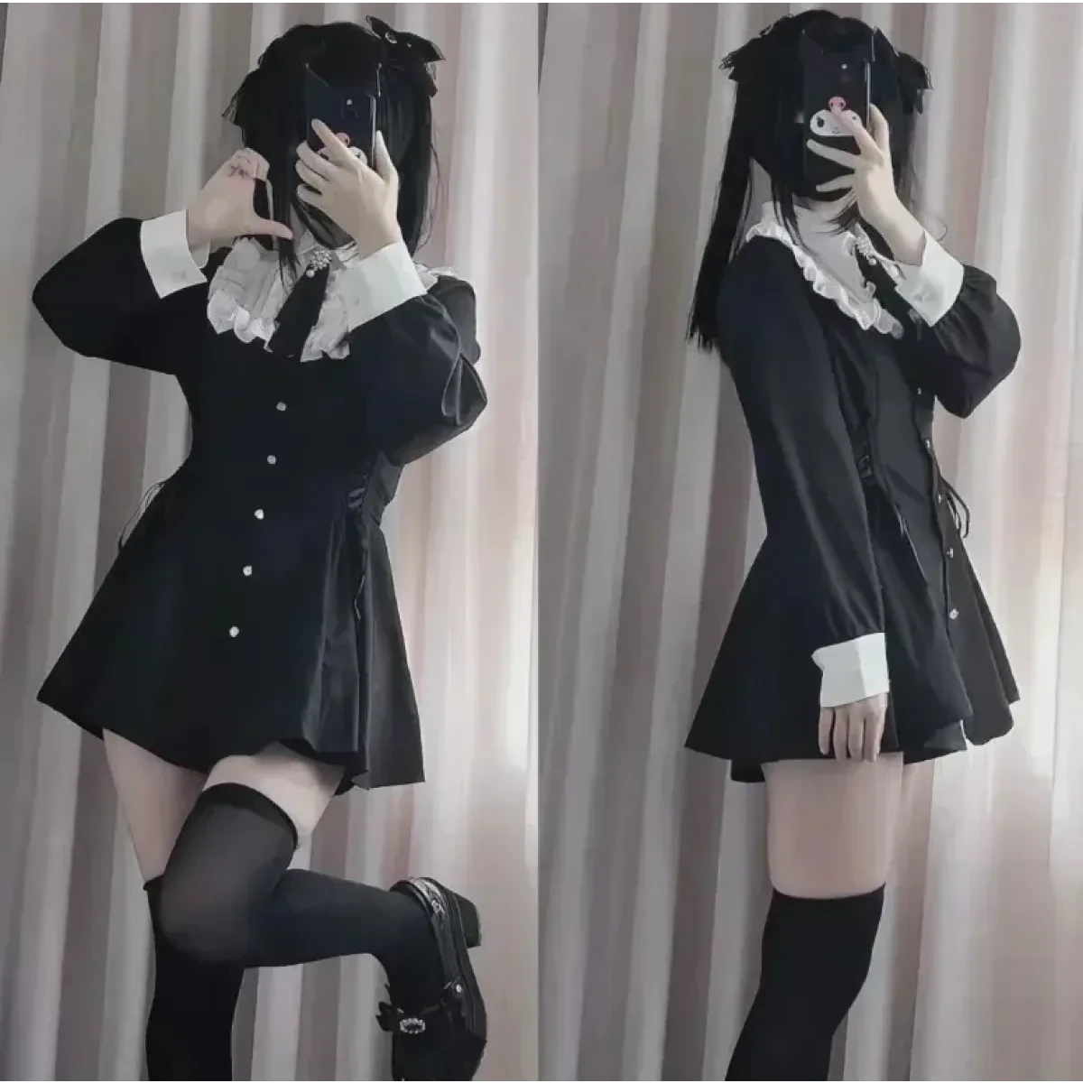 Lolita Harajuku Set – Lace Blouse & High Waist Skirt - Image 3