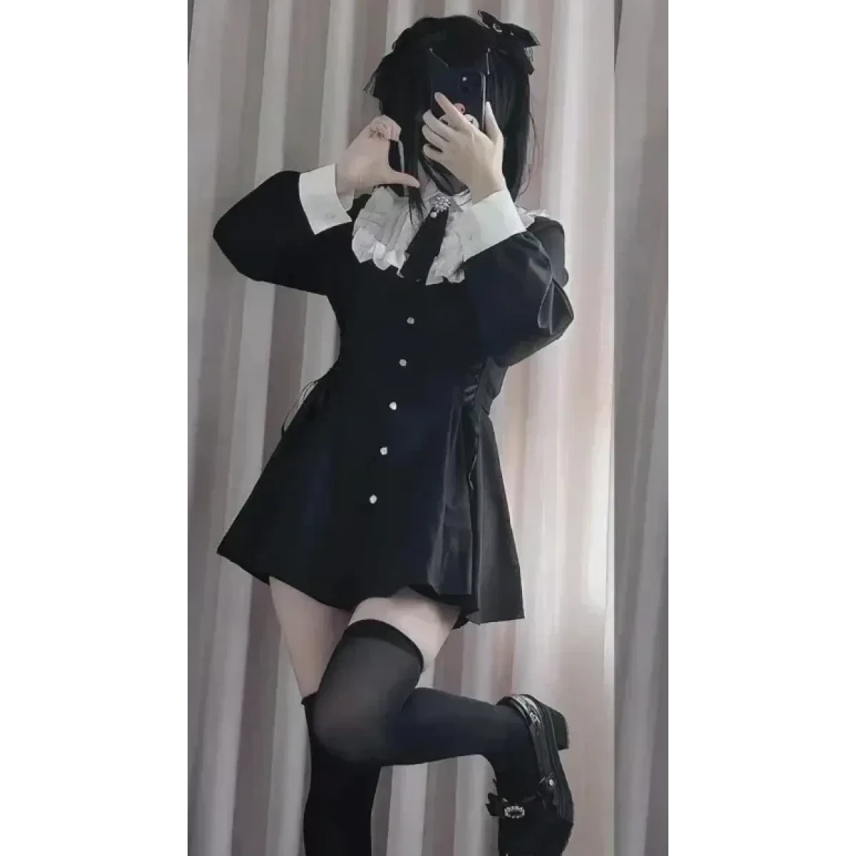 Lolita Harajuku Set – Lace Blouse & High Waist Skirt - Image 5