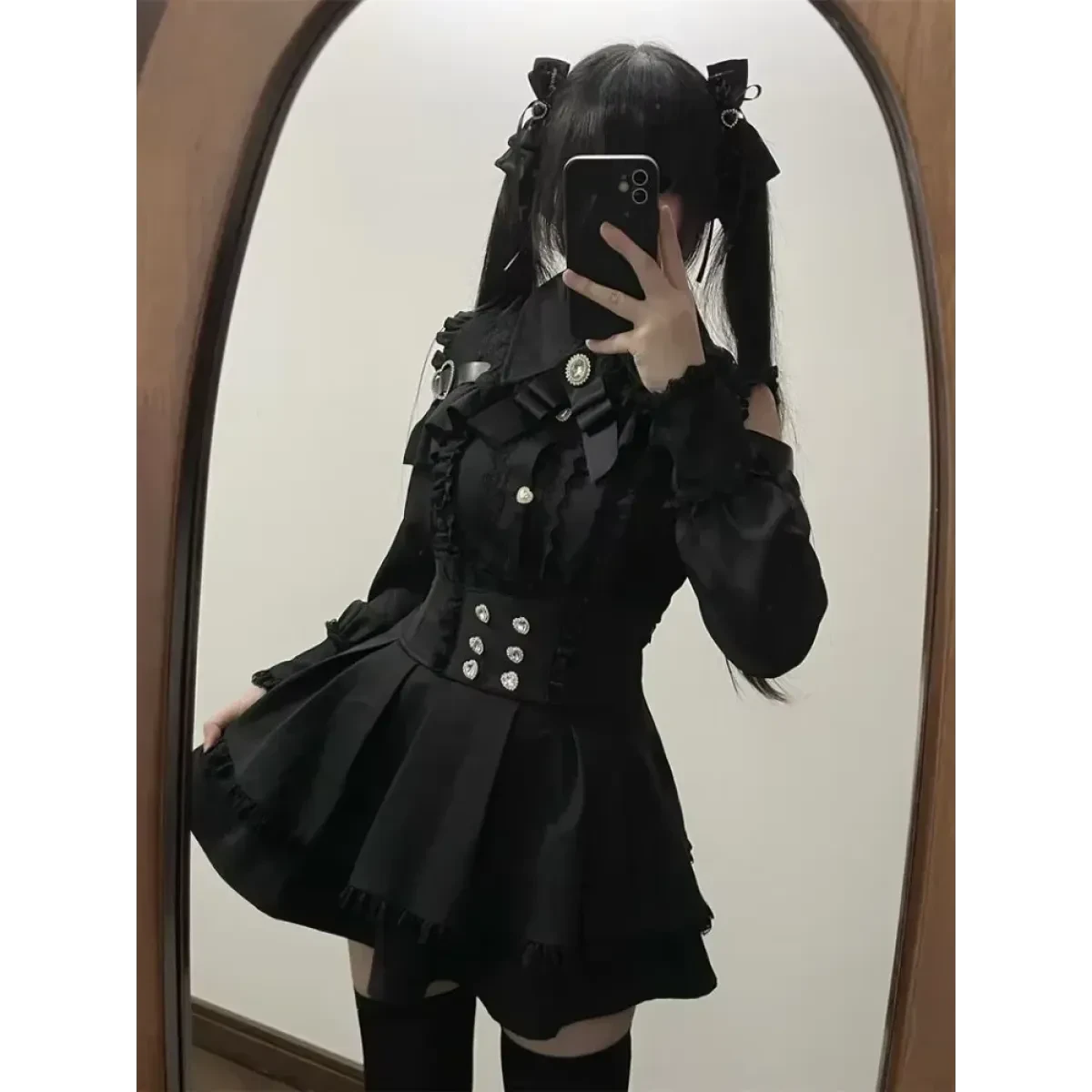 Lolita Harajuku Set – Lace Blouse & High Waist Skirt - Image 6