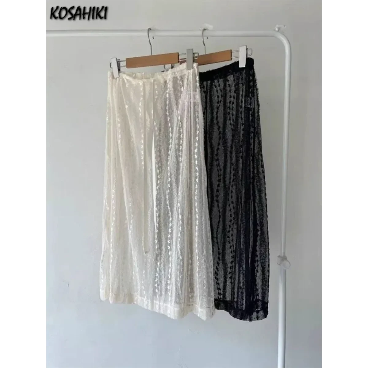 Harajuku Lace Embroidered Maxi Skirt - Image 2