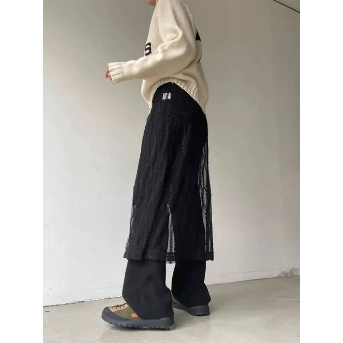 Harajuku Lace Embroidered Maxi Skirt - Image 5