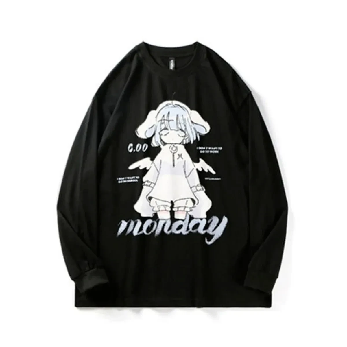 "Monday" Sad Anime Girl Tee - Image 4