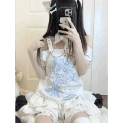 Pastel Menhera Off The Shoulder Tee