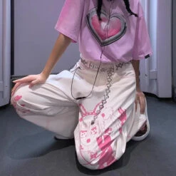 Cute Pink Girl Graffiti Jeans