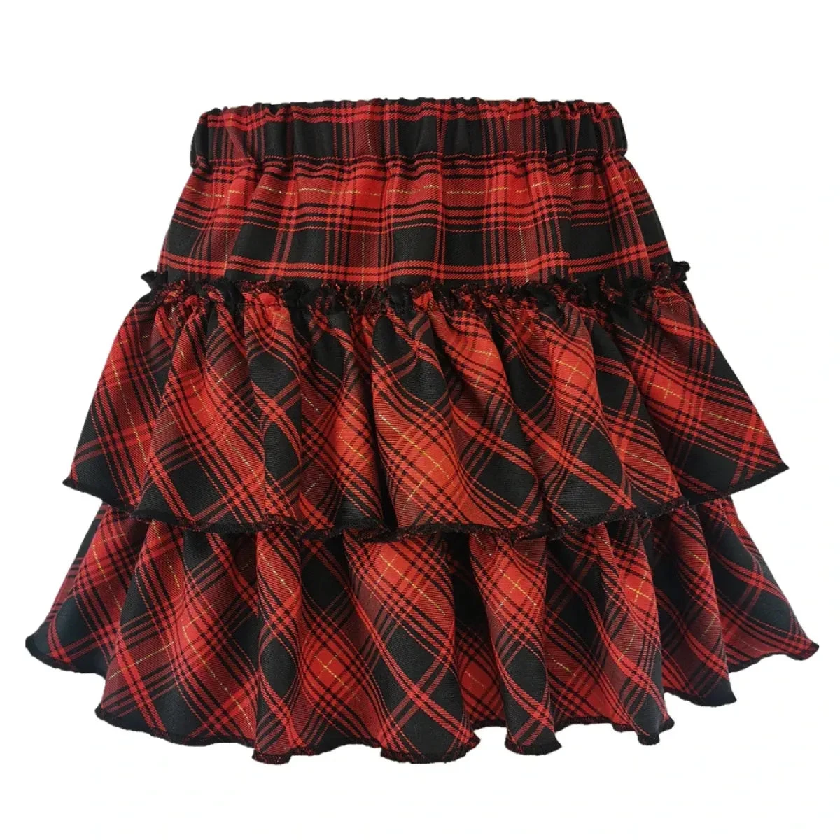 Japanese College Style Pink Plaid Skirt - High Waist Slim Goth - Image 5