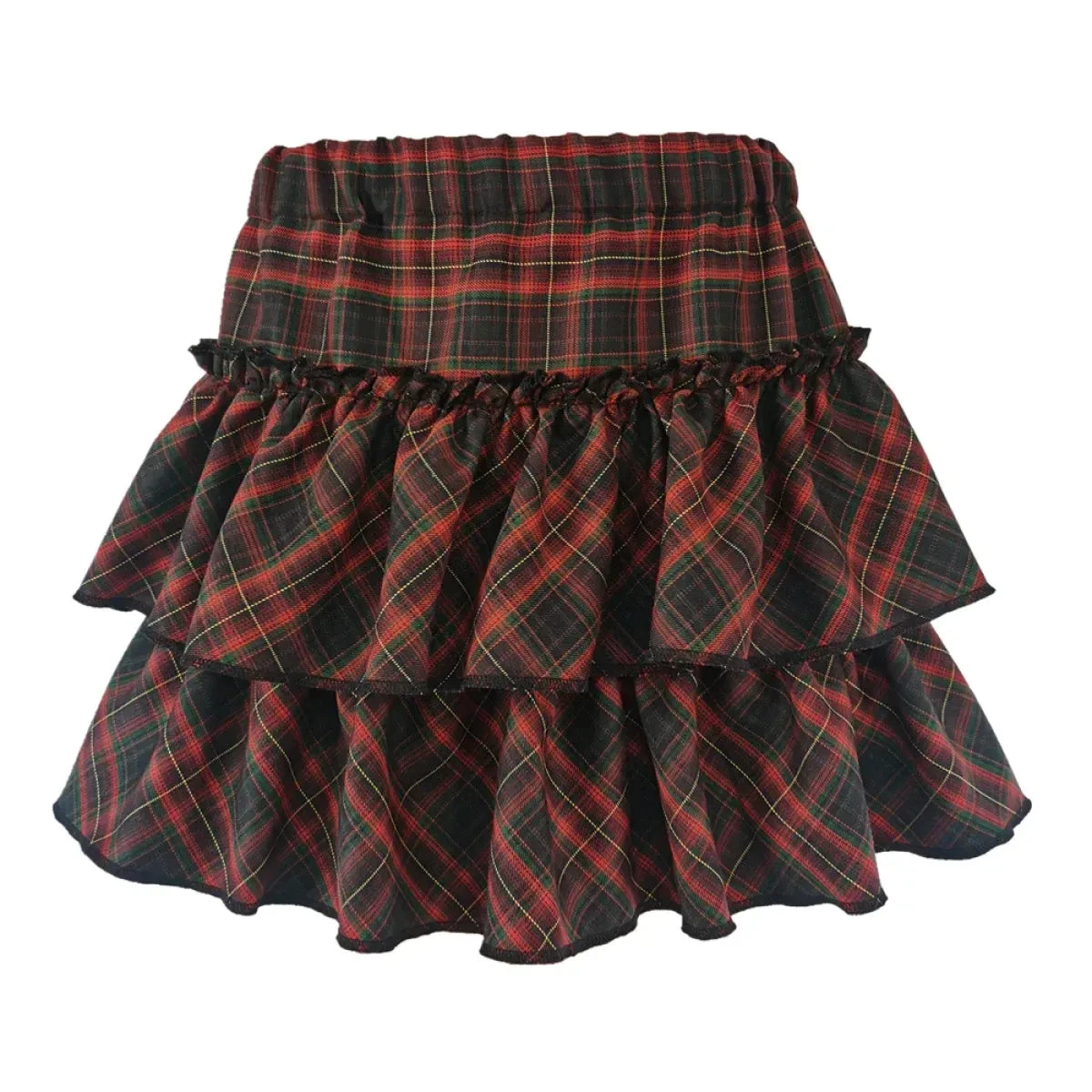 Japanese College Style Pink Plaid Skirt - High Waist Slim Goth - Image 6