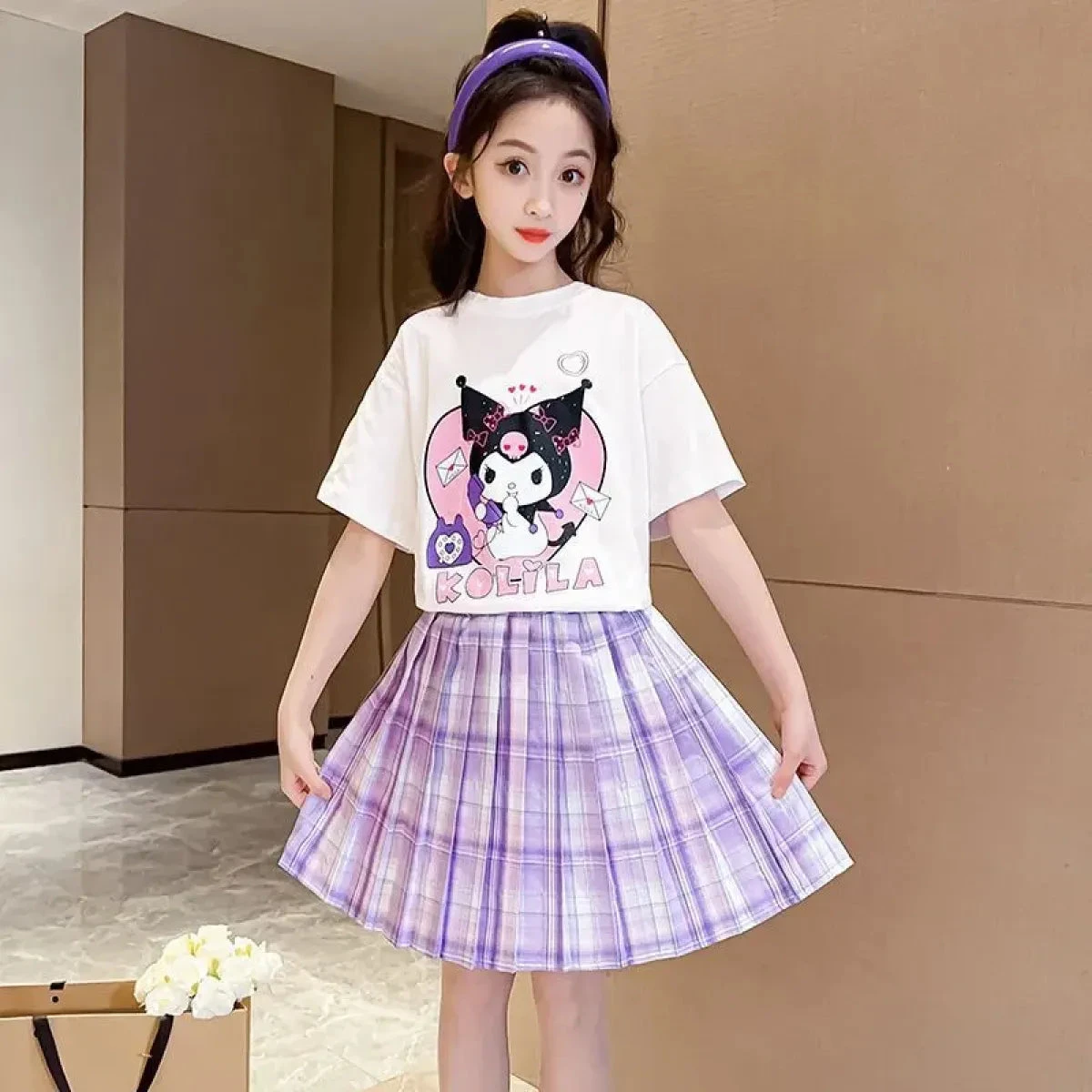 Kuromi Short-Sleeved Shirt And Pleated Skirt Set - Image 15