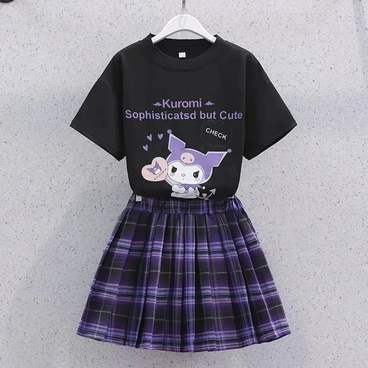 Kuromi Short-Sleeved Shirt And Pleated Skirt Set - Image 7