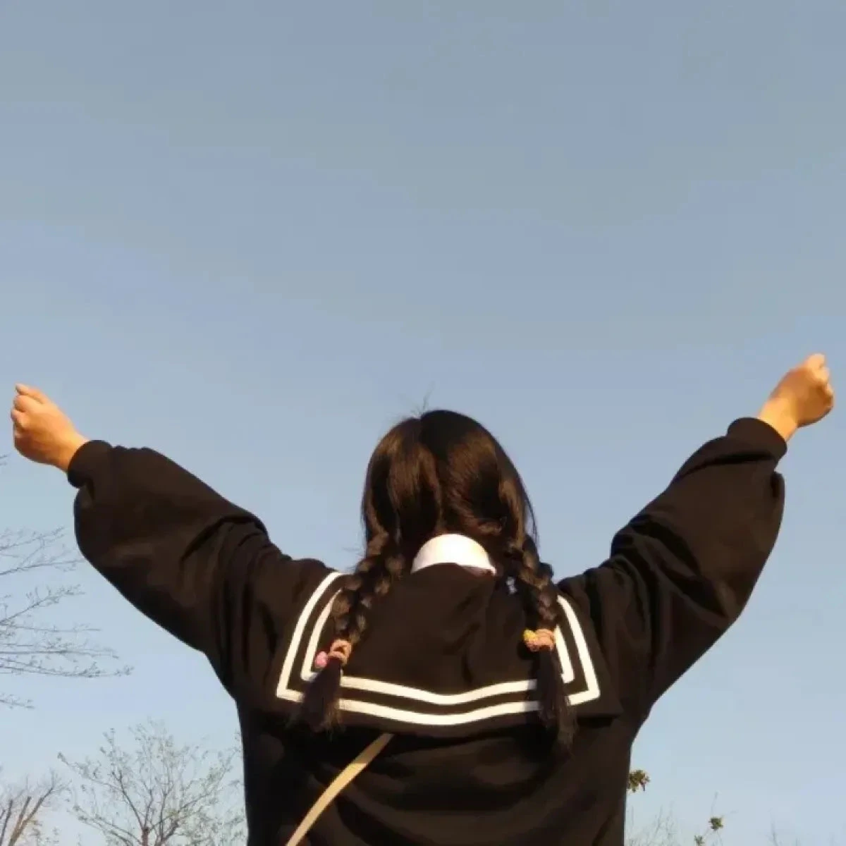 Black Sailor Collar Hoodie – Kawaii Preppy Lolita Sweatshirt - Image 3