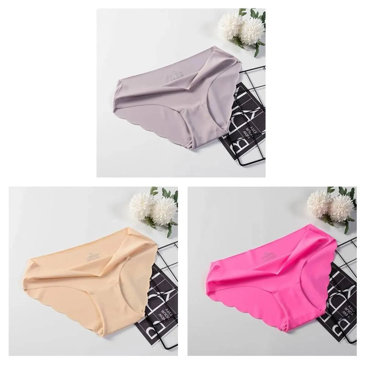 Low-Rise Seamless Panties Set - 3 Pcs - Image 19