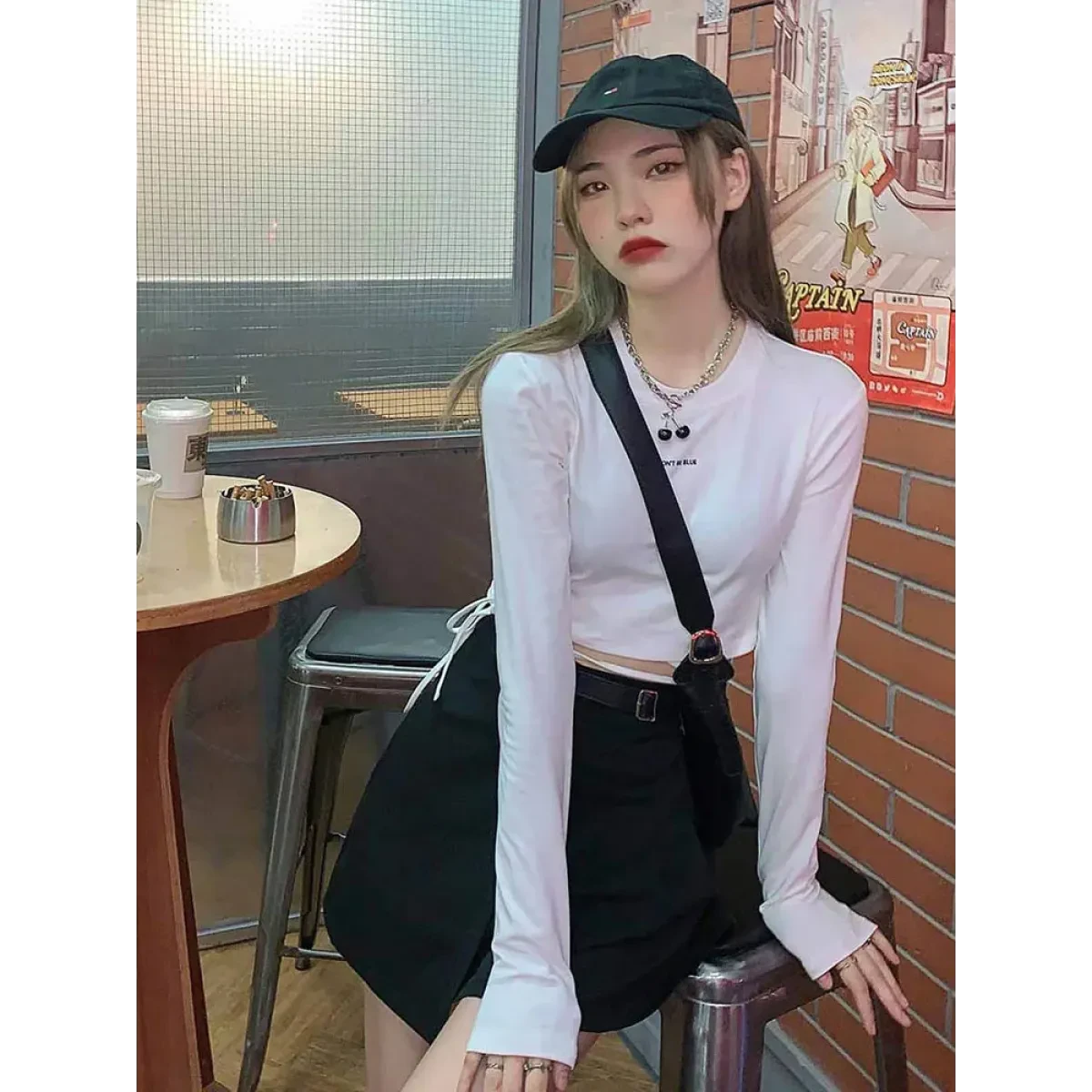 Sexy Crop Long Sleeve T-Shirt - Image 8