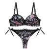 Sexy Floral Bra - Thong Set