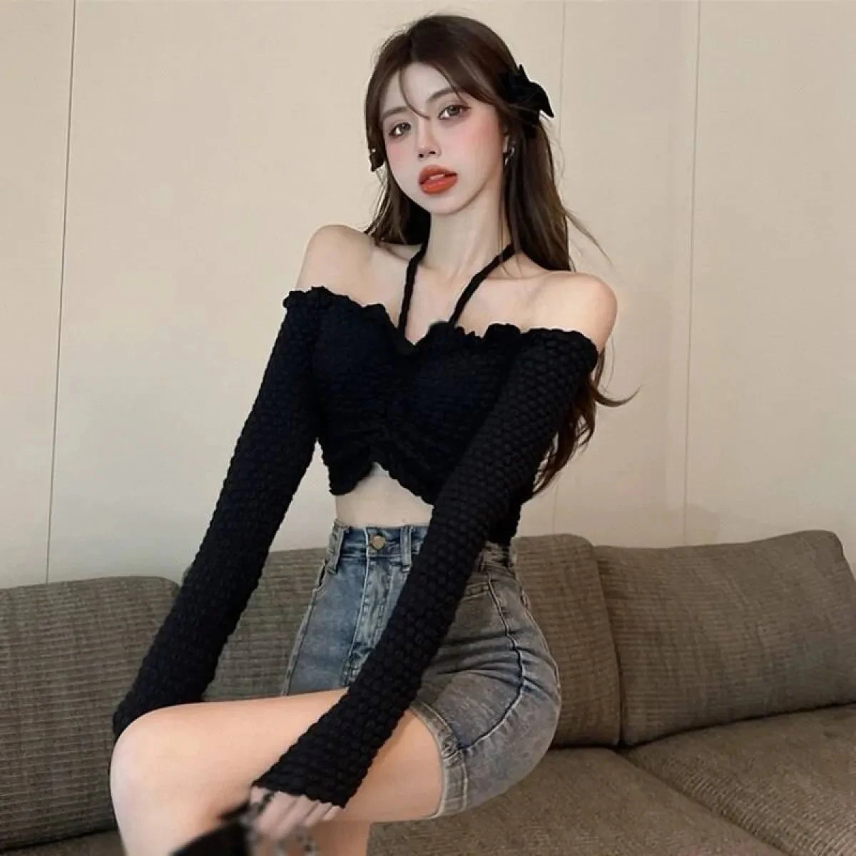 Slim Fit Sexy Blouse Top - Image 5