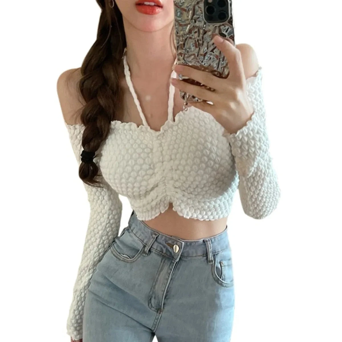 Slim Fit Sexy Blouse Top - Image 8