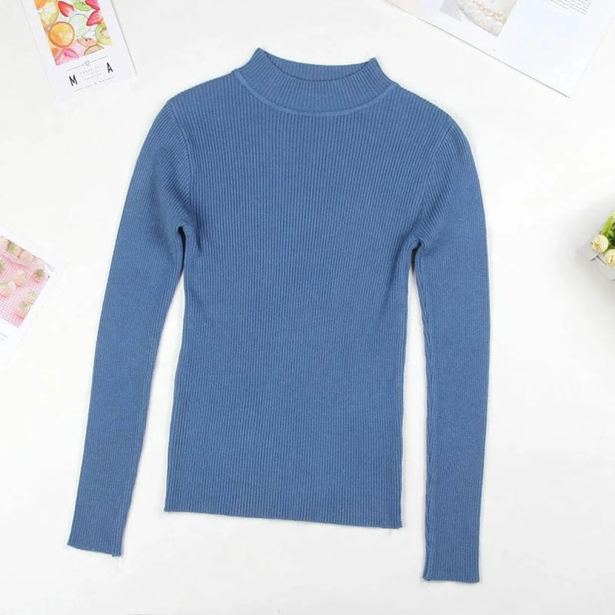 Solid Turtleneck Sweater - Image 15