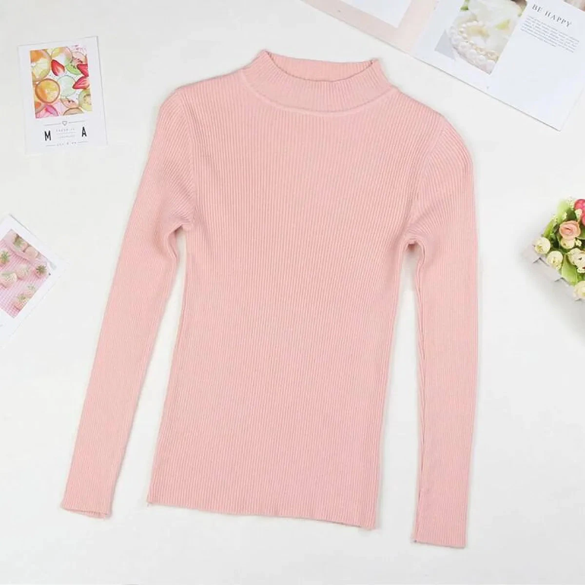 Solid Turtleneck Sweater - Image 20