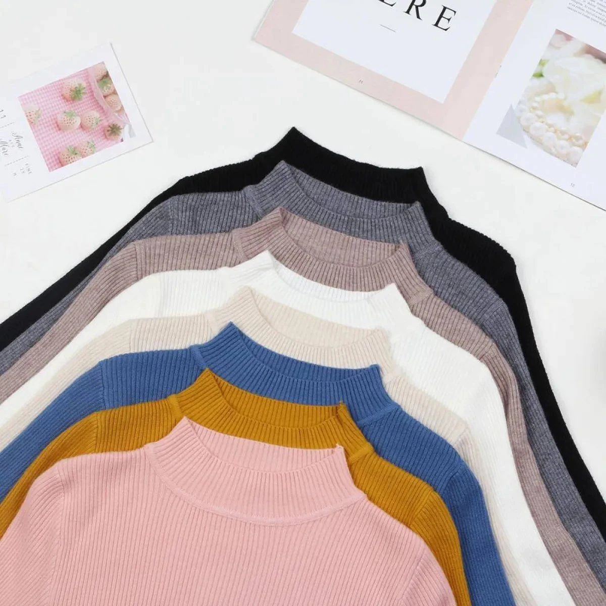 Solid Turtleneck Sweater - Image 4