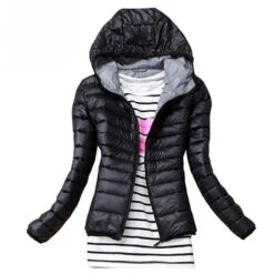 Stand Collar Hooded Winter Jacket