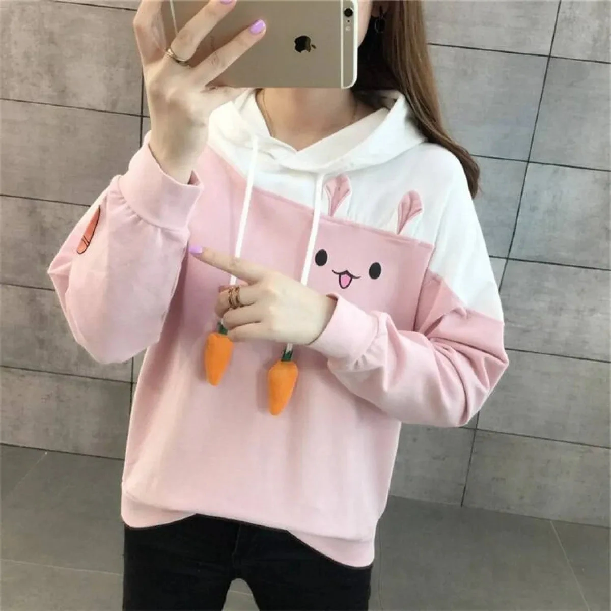Street Fashion Bunny Hoodie - Image 7