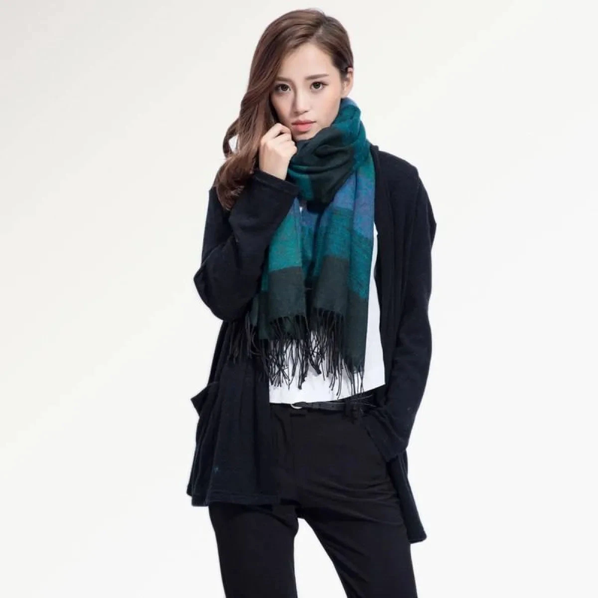 Warm Wide Striped Pashmina Scarf - Image 8