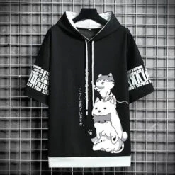 Men's Summer Cartoon Hoodie - Harajuku Short Sleeve