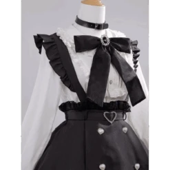 Black & White Sweet Lolita Blouse And Dress – Lace Ruffle Bow Detail