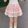 Floral Ruffle Skirt – Kawaii Sweet Lolita Layered Mini