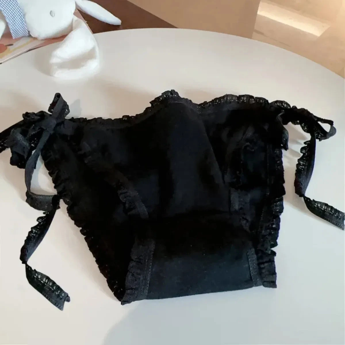 Sweet Lolita Ruffle Lace-Up Cotton Panties – Soft Breathable Briefs - Image 8