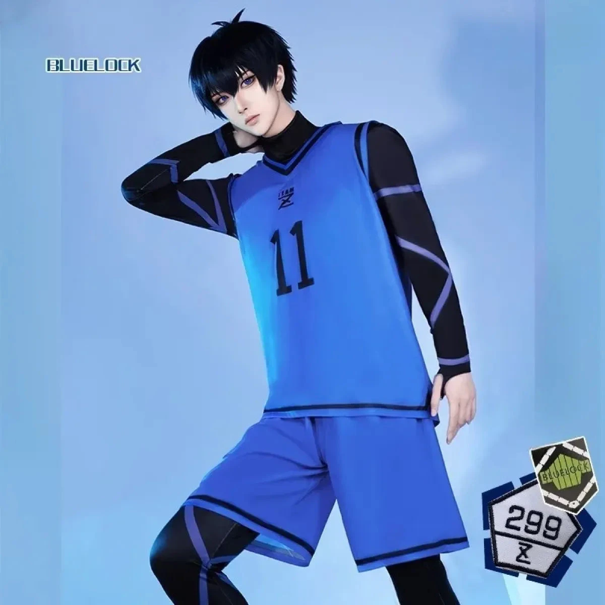 Lock Isagi Yoichi Cosplay Set – Anime Sports Jersey & Jumpsuit - Image 8
